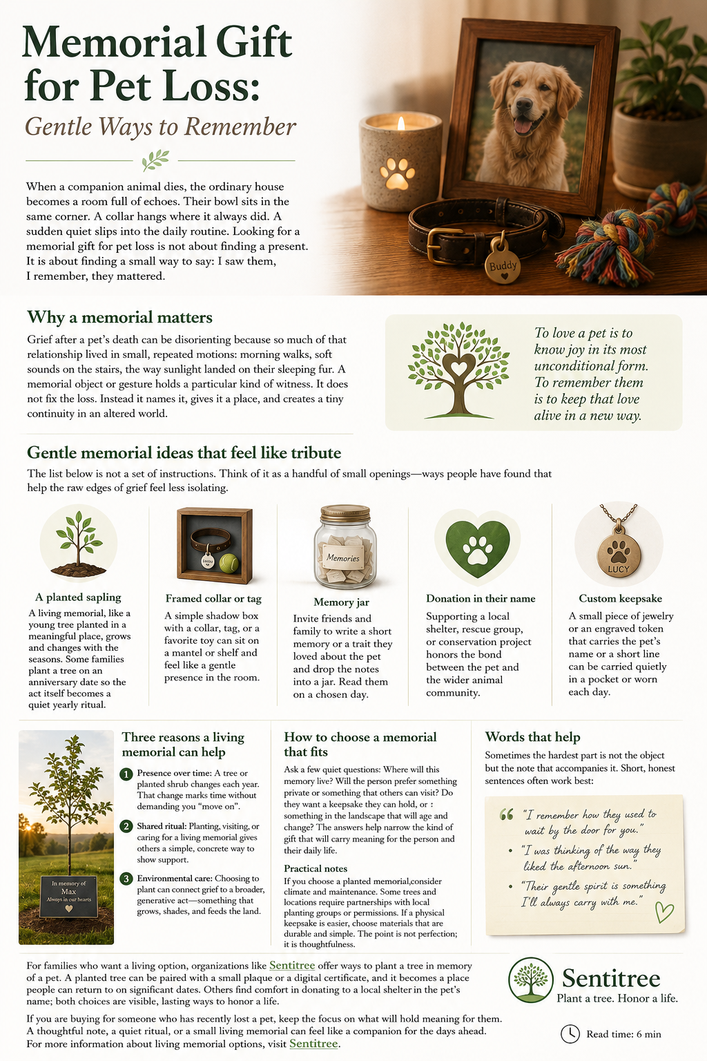 Memorial Gift for Pet Loss: Gentle Ways to Remember